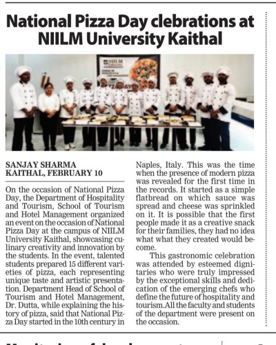 NIILM University Kaithal Celebrates National Pizza Day with Fun-filled Events and Tasty Delights
