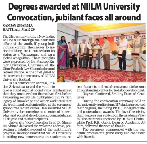 NIILM University Convocation: A Day of Triumph and Celebration for Graduates