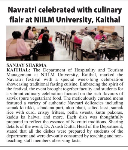 Celebrating Navratri with Culinary Delights at NIILM University