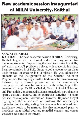 Havan Ceremony Marks the Beginning of Student Orientation at NIILM University